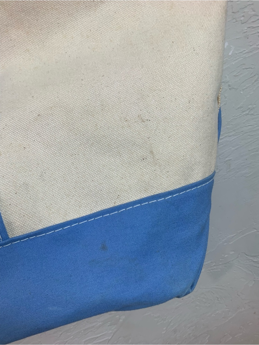 L.L. Bean Boat and Tote Extra Large XL Canvas Bag Zip Top Blue Heavy Duty - Picture 15 of 16